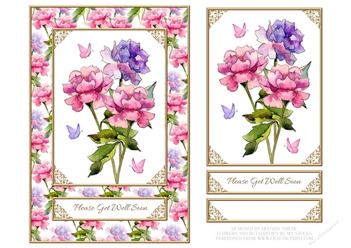 Lovely Peonies - Please Get Well Soon Topper