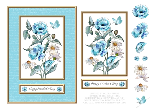 Mothers Day - Lovely Watercolor Flowers Topper 