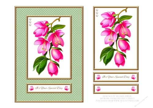 Lovely Fuchsia Birthday Topper - Card 2