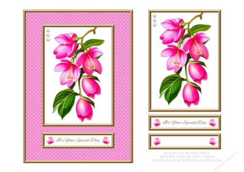 Lovely Fuchsia Birthday Topper - Card 3
