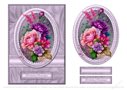 Lovely Floral Birthday Topper - Purple
