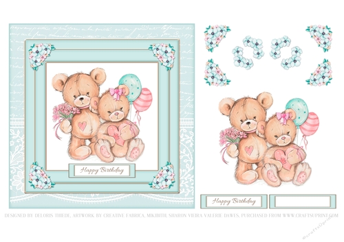 Cute Birthday Bears Topper