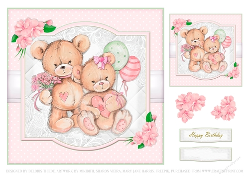 Cute Teddy Bear Birthday Topper #2