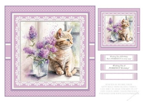 Cute Kitty Birthday Topper #2