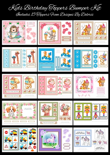 15 Kids Birthday Toppers Bumper Kit #1