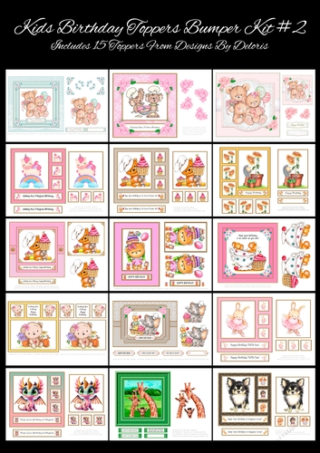 15 Kids Birthday Toppers Bumper Kit #2