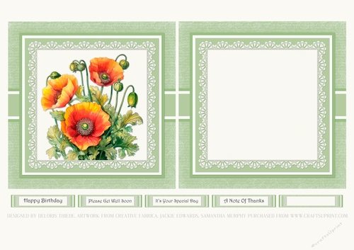 Beautiful Poppies Topper Plus Insert