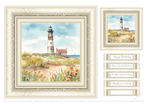 Lovely Coastal Lighthouse Scene - Card One