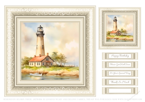Lovely Coastal Lighthouse Scene - Card Two