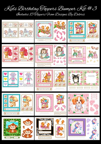 15 Kids Birthday Toppers Bumper Kit #3