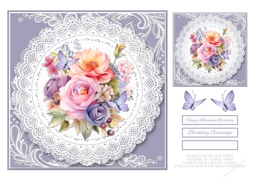 Lovely Floral Birthday Topper