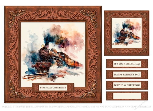 Vintage Steam Train Topper - Card One