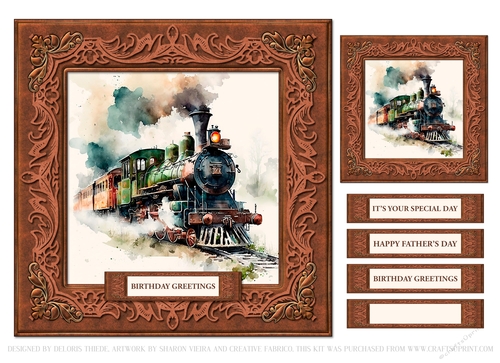 Vintage Steam Train Topper - Card Four