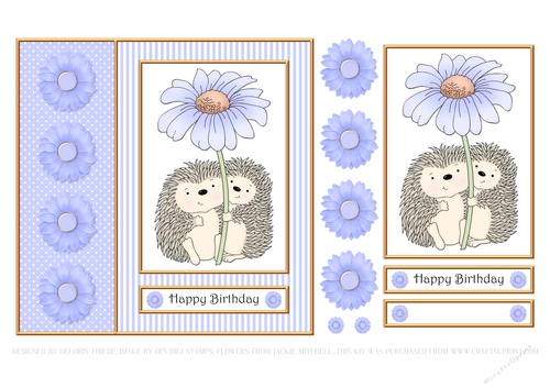 Cute Hedgehogs Birthday Topper