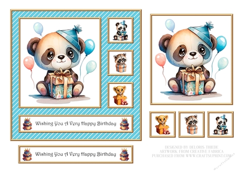 Cute Critters Birthday Topper - Blue