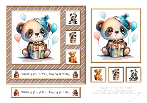 Cute Critters Birthday Topper - Brown