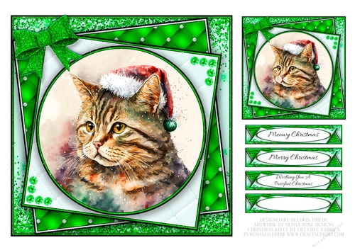 Cute Kitty Christmas Topper - Card Two