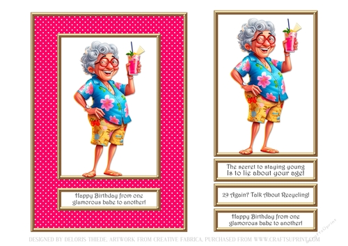 The secret to staying young - pink polka dot background