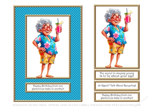 The secret to staying young - blue polka dot background