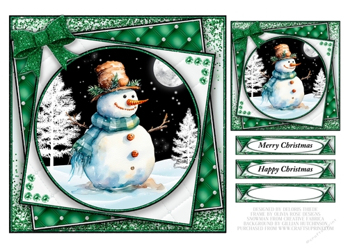 Cute Snowman Holiday Topper N Gift Tag