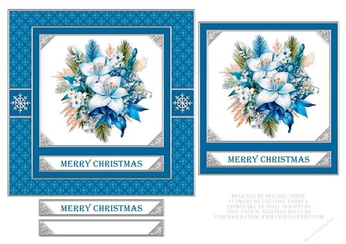 Lovely Blue Floral Holiday Topper #1
