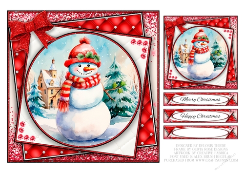 Cute Little Snowman Holiday Topper N Gift Tag - Card 2