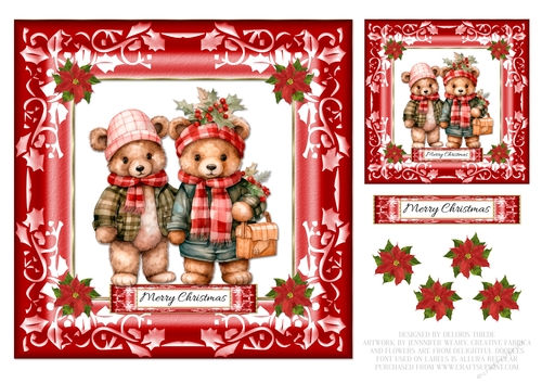 Cute Teddy Bear Topper - Card One