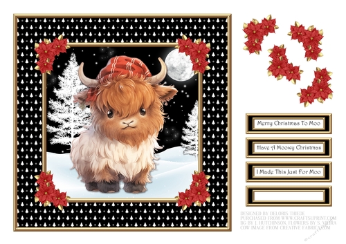 Cute Highland Cow - Card Six