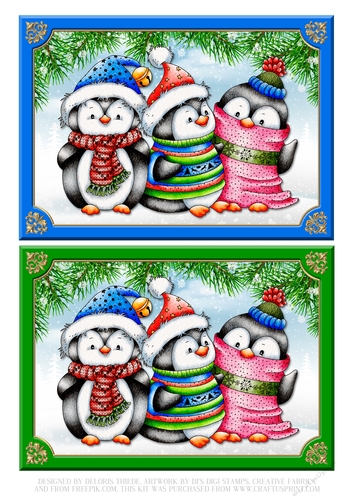Cute Penguin Trio Holiday Toppers