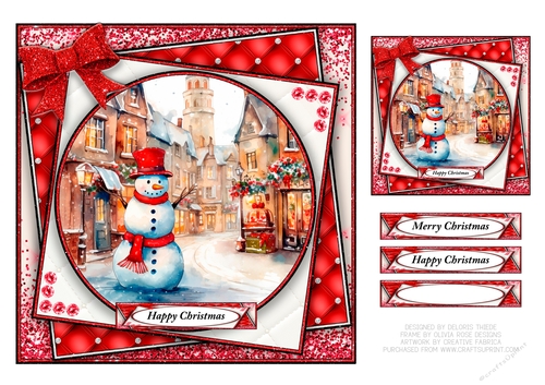 Cute Snowman N Gift Tag Holiday Topper - Card One