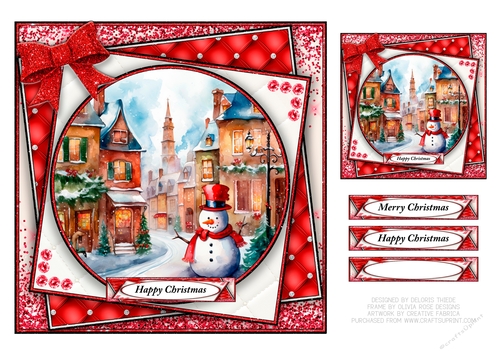 Cute Snowman N Gift Tag Holiday Topper - Card Two