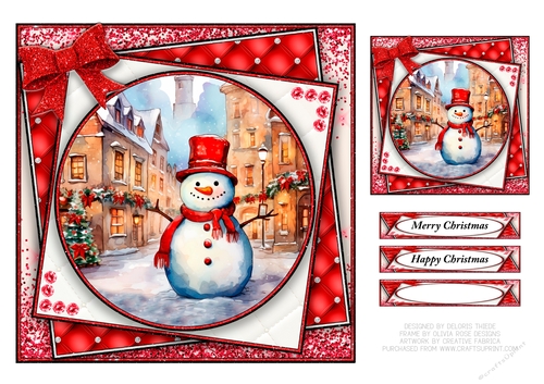 Cute Snowman N Gift Tag Holiday Topper - Card Three