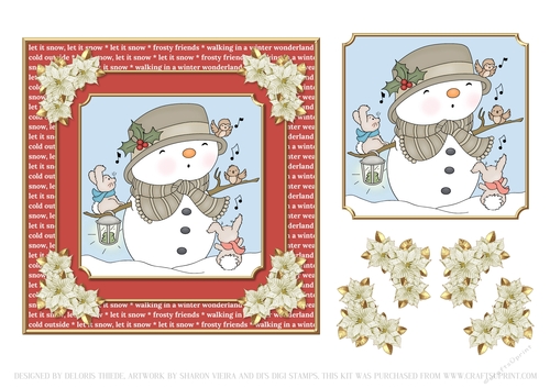 Cute Snowman Holiday Topper - Red