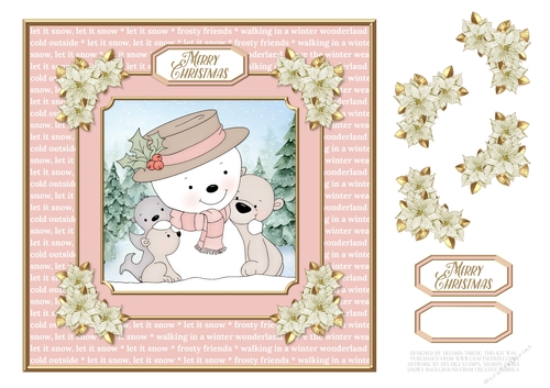 Cute Snowman Holiday Topper - Pink