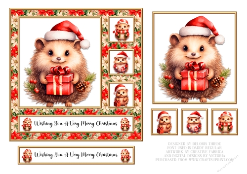 Cute Hedgehogs Holiday Topper