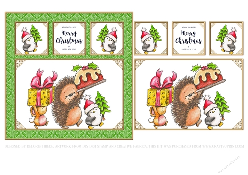 Cute Critters Holiday Topper - Card One