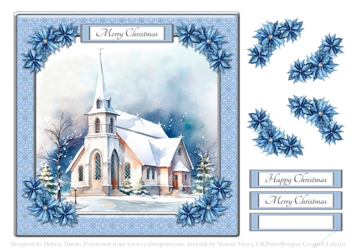 Lovely Church In The Snow Holiday Topper