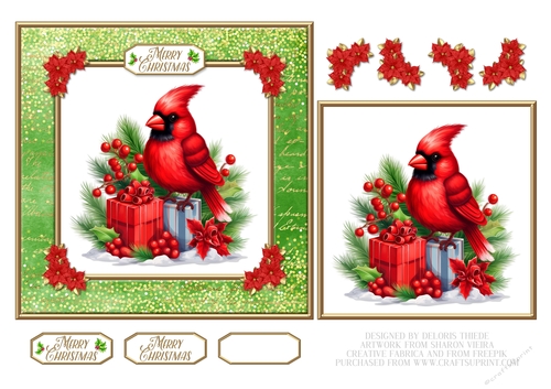 Lovely Holiday Cardinal Scene