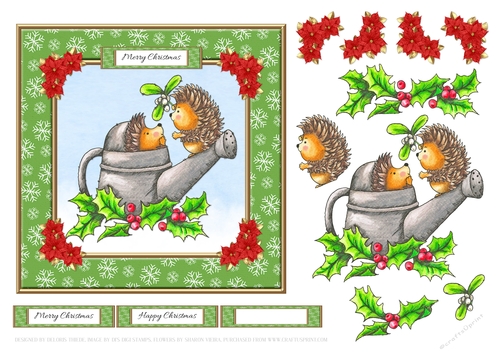 Cute Hedgehogs Holiday Topper