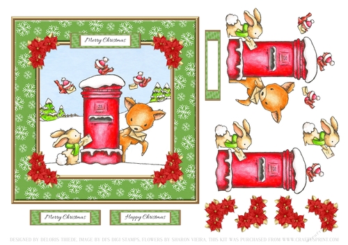 Cute Critters Holiday Topper - Card Two