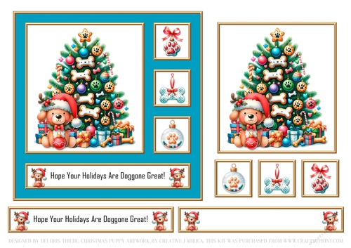 Cute Puppy Holiday Topper - Blue
