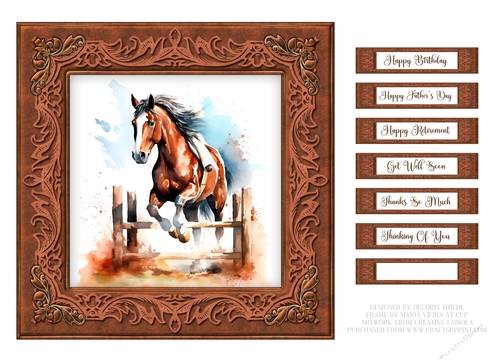 Lovely Watercolor Horse Topper