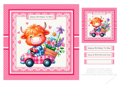 Cute Highland Cow Birthday Topper