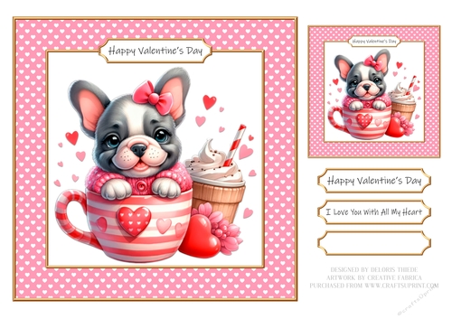 Cute French Bulldog Valentine 