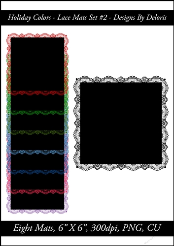 Lace Mats Set #2 (Holiday Colors)