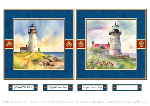 2 Lovely Masculine Lighthouse Toppers