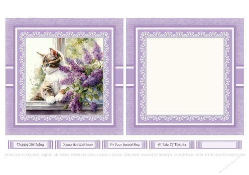 Lovely Kitty In The Flowers - Card 2