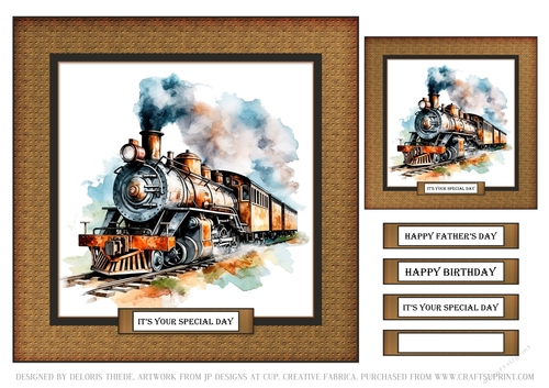 Lovely Steam Train Birthday/Fathers Day Topper