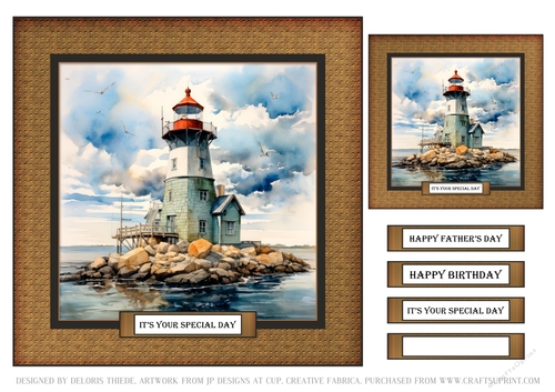 Lovely Lighthouse Birthday/Fathers Day Topper