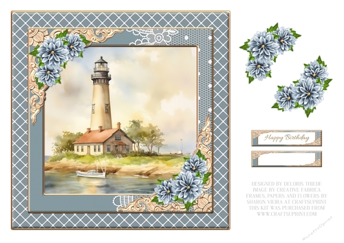 Lovely Lighthouse Birthday Topper